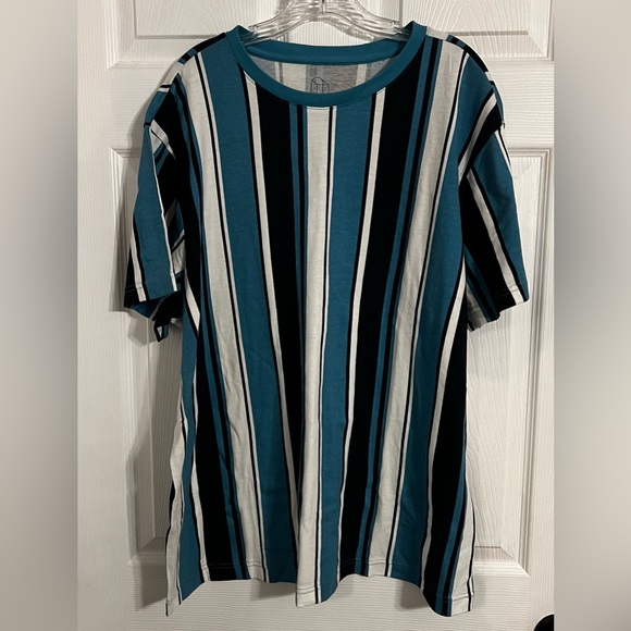 Original Use Men’s Short Sleeve Striped Tshirt Blue & White Xl - Picture 1 of 14
